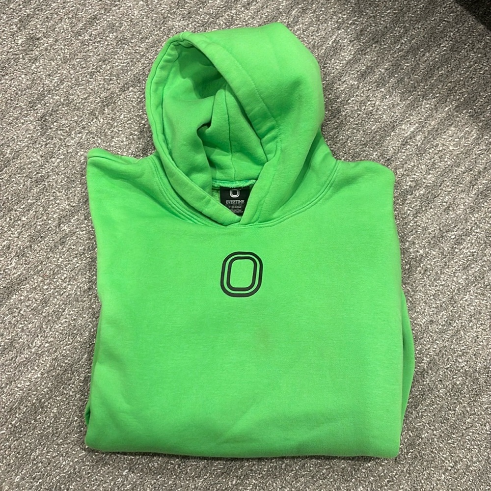 Overtime kids classic hoodie, youth xl, neon green, gently used